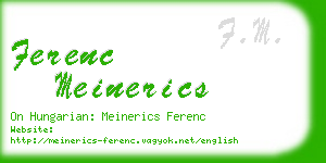 ferenc meinerics business card